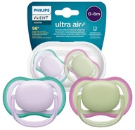 PHILIPS AVENT 2x SMOCZEK ULTRA AIR ODDYCHAJĄCY ORTODONTYCZNY SILIKON 0-6 M