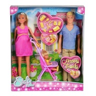 LALKI BARBIE RODZINA rodzice i dziecko 29 cm Steffi SIMBA plastikowe LALKI