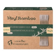 HeyBamboo bambusowe PATYCZKI do czyszczenia uszu z Bawełną 200 sztuk