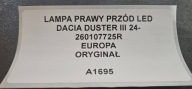 Reflektor rechts seite Dacia Duster III 260107725R
