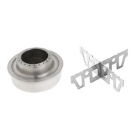 Stainless Steel Alcohol Stove with Stand Rack Spirit Burner Base Bracket
