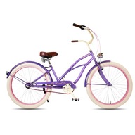 Rower miejski damski 26 cruiser damka komunia dla dziewczynki biegi fiolet