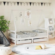 Rám detskej postele so zásuvkami biela 80x160 cm borovica