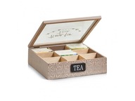 Drevená krabička na čaj, 9 priehradok, ZELLER