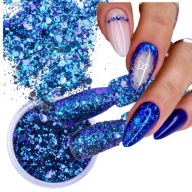 Pyl na nehty Glitter Bomb Effect Č. modrý vánoční 06
