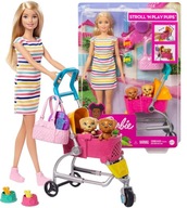 Lalka Barbie i spacerówka z pieskami Mattel GHV92