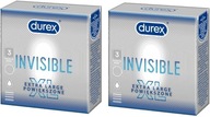 DUREX Invisible XL Sada 6 kusov Tenké kondómy Väčšie Veľkosť XL