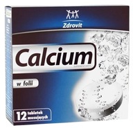Calcium vo fólii 12 šumivých tabliet