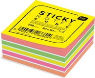 Karteczki samoprzylepne kolorowe bloczek 50 x 50 mm 250 kartek 5 kol neon