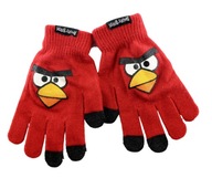Rękawiczki dziecięce dziecko pięciopalczaste Angry Birds dotykowe czerwone