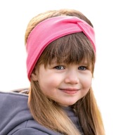 Różowa opaska na uszy dziewczęca elastyczna prążkowana bawełna arbuz 48-54