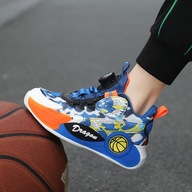 Moda dziecięca buty do koszykówki chłopcy spinning buckle trampki