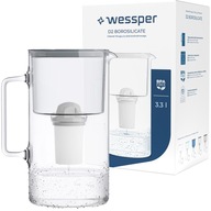 Filtračná kanvica Wessper D2 Borosilicate 3,3 l šedá