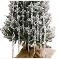 Cencúle na vianočný stromček PRÍVESKY transparentné 12 kusov