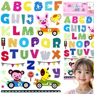 3D FALMATRICA GYEREKEKNEK ÁBÉCÉ ÁLLATOK SZOBA DEKORÁCIÓ FALRA