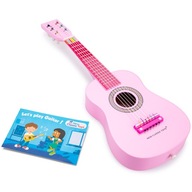 NEW CLASSIC TOYS FA GITÁR, RÓZSASZÍN