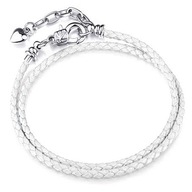 Bőr karkötő fehér DUPLA