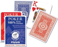 Karty do gry Piatnik Poker 1 talia duże JUMBO indeksy 100% Plastik Poker