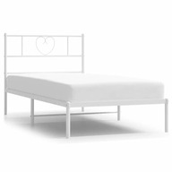 Rama łóżka stalowa biała 196x95x90 cm