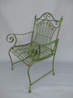 Metalowe Krzesło Ogrodowe - Stabilne Wygodne Dom Ogród - Fotel Zielony