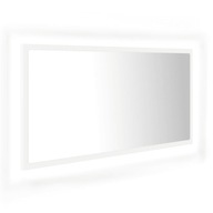 Kúpeľňové zrkadlo s LED, biele, 90x8,5x37 cm, akry