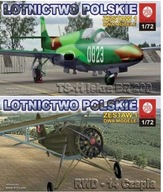 Zestaw dwóch modeli Samolotów RWD-14 + TS-11 Iskra 1:72 ZTS Plastyk S061