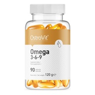 OstroVit Omega 3-6-9 90 caps KWASY TŁUSZCZOWE Olej Rybi + Lniany + WIT E