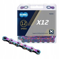 Łańcuch rowerowy KMC X12 Aurora Blue BOX + spinka