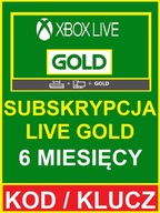 Xbox Live Gold 6 mesiacov pol roka JEDEN KOD
