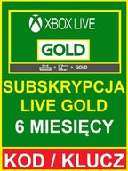 Xbox Live Gold 6 miesięcy pół roku JEDEN KOD