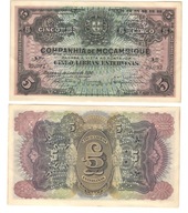 Mozambik, 5 Libras, 1934 stan XF