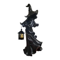 Socha čarodejnice s lampášom Halloween čarodejnice čierna
