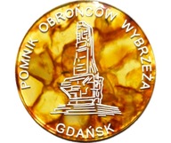 Bursztynowa moneta Pomnik Obrońców Wybrzeża