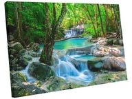 Obraz na plátne Vodopád rieka les 120x80