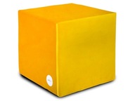 Sedací vak žltý 40x40 cm zamatová kocka