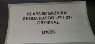 trunk door boot SKODA KAROQ LIFT 21- original