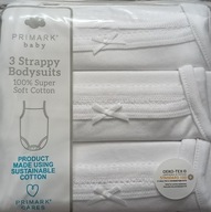 Body 3-pak na ramiączkach białe PRIMARK 12-18m 86 cm