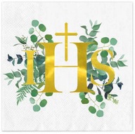 Komunitné obrúsky Prvé Sväté Prijímanie Sviatky IHS 10ks