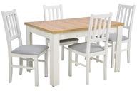 Rozkładany stół 80x120/160cm blat CRAFT +4 krzesła