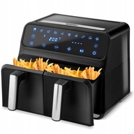 DUŻA FRYTKOWNICA BEZTŁUSZCZOWA PODWÓJNA AIR FRYER MOCNA XXXL PIEKARNIK 8L