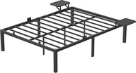 Rám postele 2-lôžkový dvojlôžkový z kovu so zabudovanými policami 190 x 140 cm