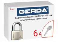 .6 Kľúče. Visiaci zámok GERDA SECURE KSWS S70 + 6 kľúčov proti vlámaniu silný