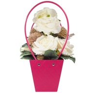 Pikowana torebka na kwiaty prezentowa kwiatowa na ślub Dzień Matki 33 cm