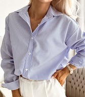 Elegancka koszula w biało-niebieskie paski r.34