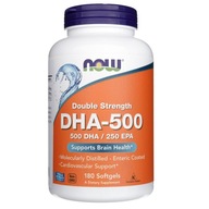 NOW DOUBLE STRENGTH DHA-500 DHA EPA Serce Nerwy Odporność 180 kaps