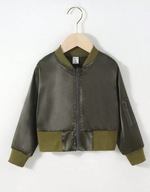 SHEIN DIEVČENSKÁ BUNDA KHAKI BOMBER 104-110 LOJA