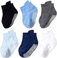 Ponožky bavlnené detské protišmykové ponožky set 6 párov 1-3 l