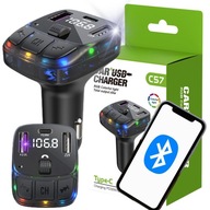 AUTOMOBILOVÝ FM TRANSMITER MP3/WMA 2xUSB + USB C BLUETOOTH 5.3 LED QC 3.0