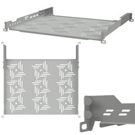 RACK polc 19" 1U 350mm állítható szürke Stalflex szerver RACK szekrényhez