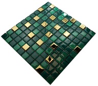 Sklenená mozaika zelená, smaragdová GOLD AGAT II